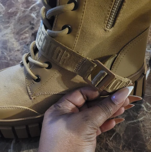 Beige High-Top Sneakers - Picture 6 of 8